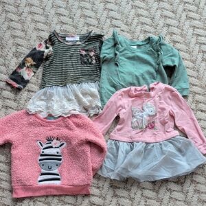 Carter's Pink and Green Kids Sweater Set